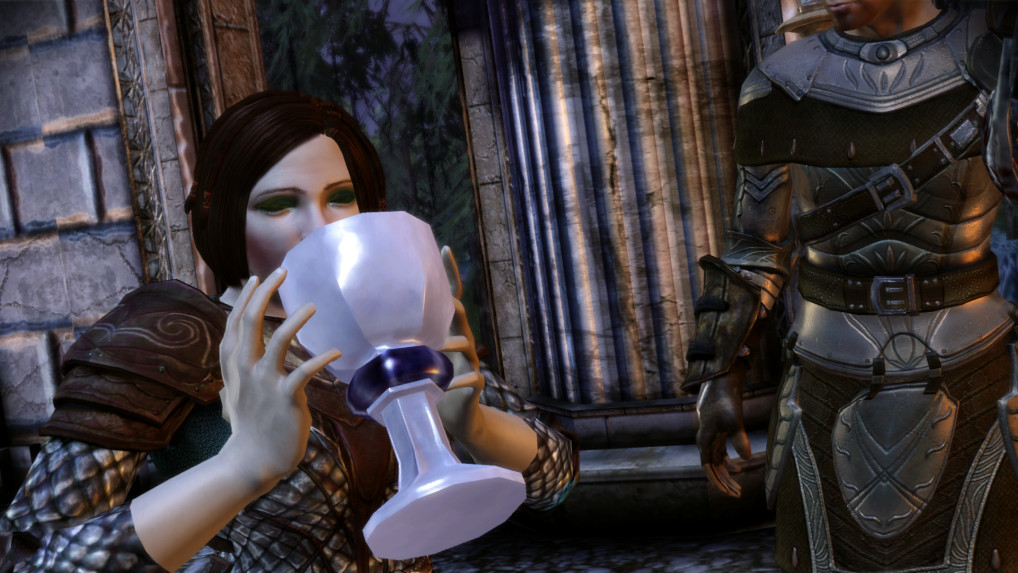 Zevran drinking Rare Antivan Brandy - Dragon Age: Origins