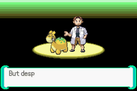 Starting to play Pokémon Emerald Version on the right foot, since it has  not cost much to get an initial TREECKO with the right nature; To  celebrate, I'll give him the nickname