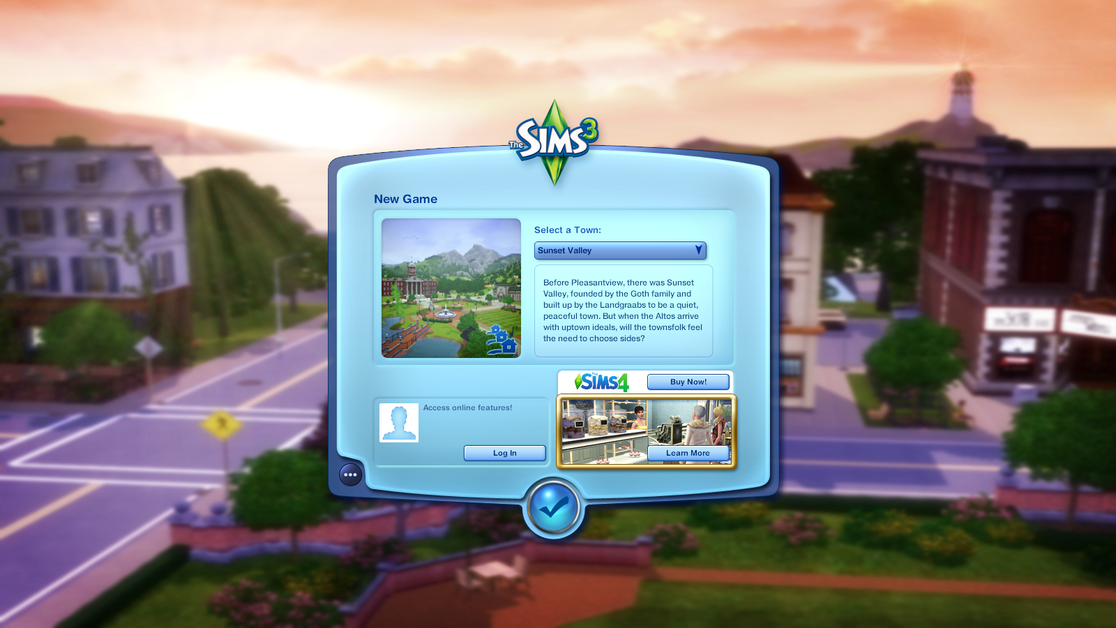 The game generated this sim's name on its own in Sunset Valley
