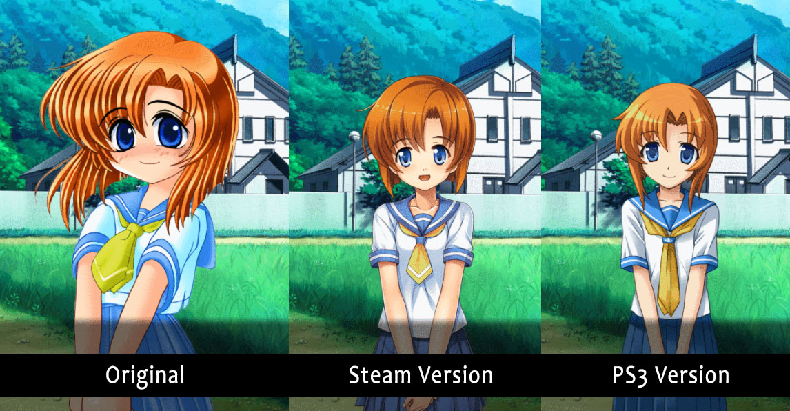 Higurashi no naku koro ni 2020 vs. 2006 anime- Mion appears scene  -comparision animation raw 