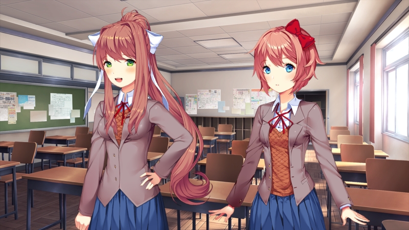 MonikAI  Monika from DDLC keeping you company on your desktop!